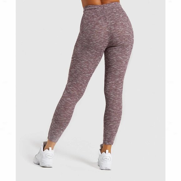 Gymshark Winter Berry Red Marl Slounge Leggings - Picture 5 of 11